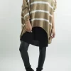 Made In Italy Hush Breton Grunge Knit Top Toast