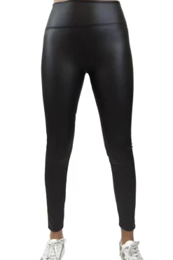 Made In Italy Pesca Leather Look Legging Black