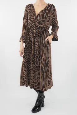 Laundry B Belladonna Lurex Wave Wrap Dress Copper * -Fashion Women's Store laundry b belladonna lurex wave wrap dress copper04.jpg