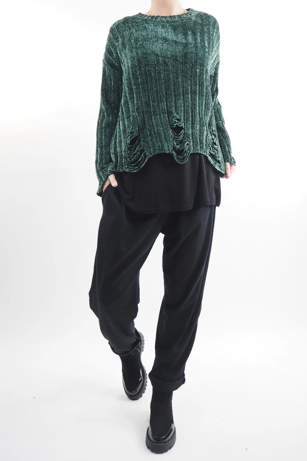 Laundry B Cobain Ladder Knit Top Forest 3 Laundry B Cobain Ladder Knit Top Forest