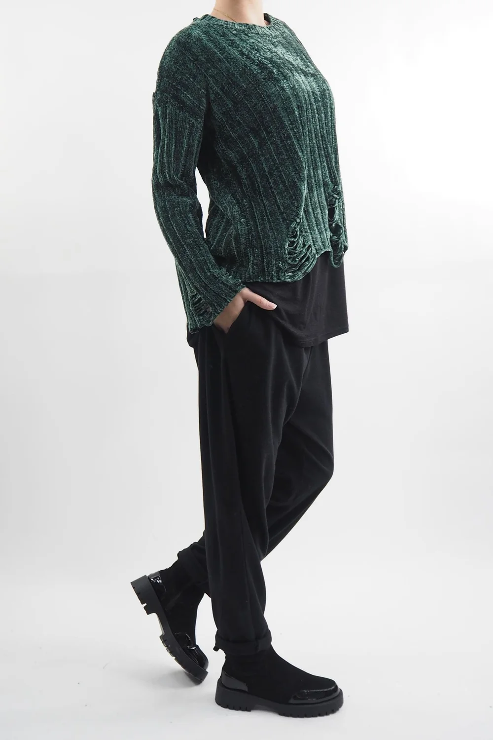 Laundry B Cobain Ladder Knit Top Forest 4 Laundry B Cobain Ladder Knit Top Forest - Image 2