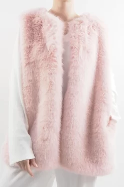 Laundry B Courchevel Faux Fur Gilet Blush