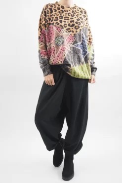 Laundry B Leopard Star Digital Soft Knit Top