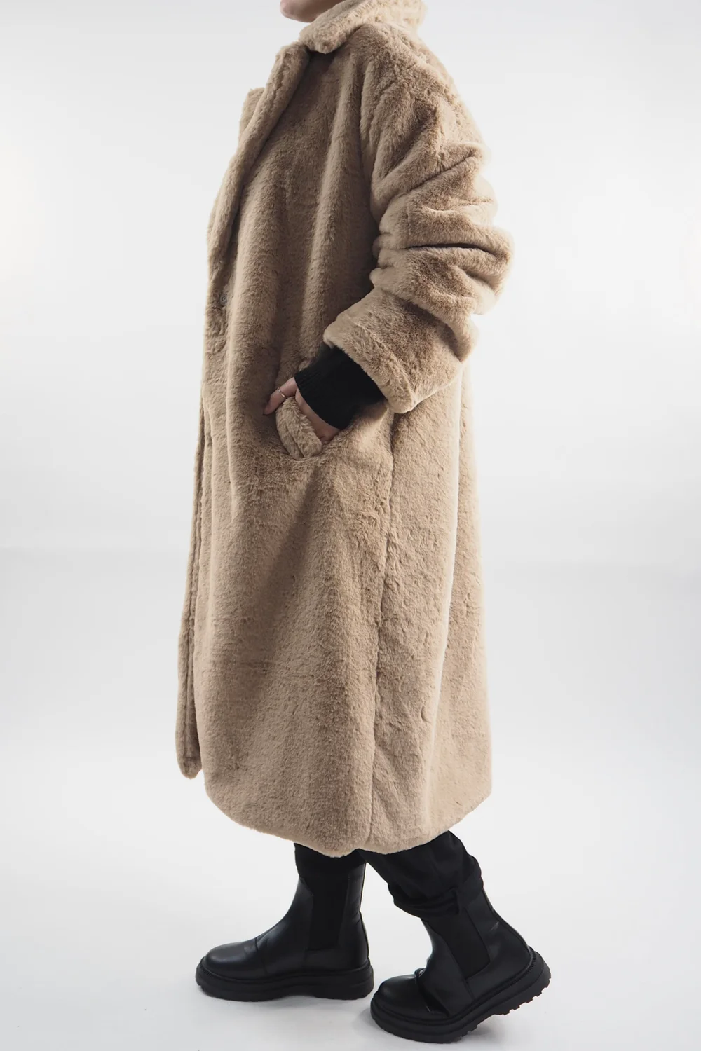 Laundry B Mara Teddy Coat Stone 6 Laundry B Mara Teddy Coat Stone - Image 4