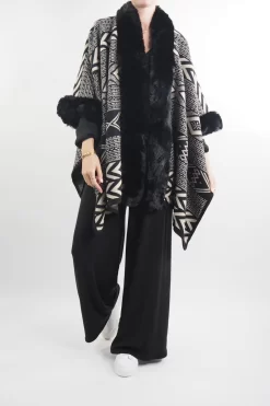 Laundry B Navajo Faux Fur Jacket Black