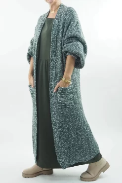 Laundry B Popcorn Malone Longline Duster Cardigan Khaki -Fashion Women's Store laundry b popcorn malone longline duster cardigan khaki 2.jpg