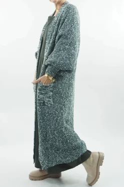 Laundry B Popcorn Malone Longline Duster Cardigan Khaki -Fashion Women's Store laundry b popcorn malone longline duster cardigan khaki 3.jpg