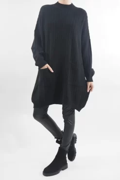 Laundry B Retro Wave Longline Knit Top Black 9 Laundry B Retro Wave Longline Knit Top Black -Fashion Women's Store laundry b retro wave longline knit black04.jpg