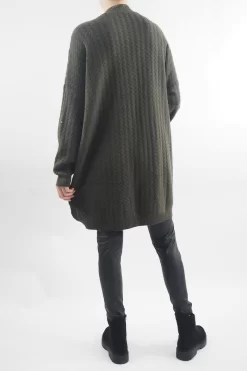 Laundry B Retro Wave Longline Knit Top Deep Khaki -Fashion Women's Store laundry b retro wave longline knit deep khaki03.jpg