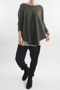 Laundry B Scoopy Knit Top Bonsai