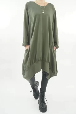 Made In Italy Apres Dip Side Bubble Tunic Bonsai