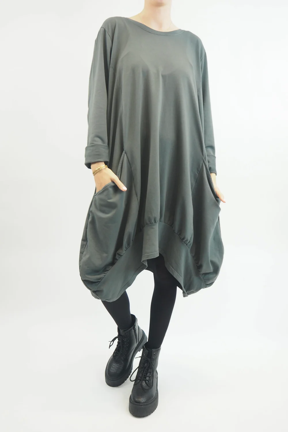 Made In Italy Apres Dip Side Bubble Tunic Shadow Grey 4 Made In Italy Apres Dip Side Bubble Tunic Shadow Grey - Image 2