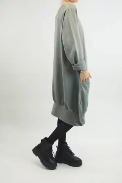 Made In Italy Apres Dip Side Bubble Tunic Steel -Fashion Women's Store made in italy apres dip side bubble tunic steel 3.jpg