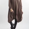 Made In Italy Apres Dip Side Bubble Tunic Truffle