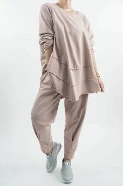 Made In Italy Apres Double V Raw Edge Top Antique Rose