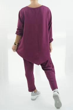 Made In Italy Apres Double V Raw Edge Top Plum 7 Made In Italy Apres Double V Raw Edge Top Plum -Fashion Women's Store made in italy apres double v raw edge top plum03.jpg