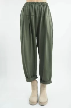 Made In Italy Apres Flat Front Pleat Jogger Bonsai