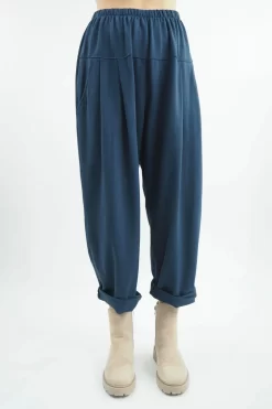 Made In Italy Apres Flat Front Pleat Jogger Midnight