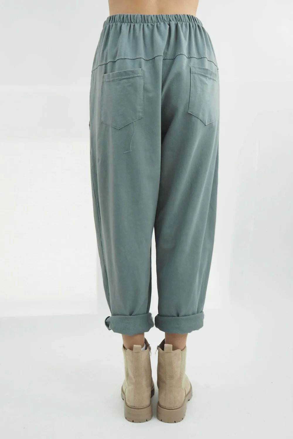 Made In Italy Apres Flat Front Pleat Jogger Steel 5 Made In Italy Apres Flat Front Pleat Jogger Steel - Image 3