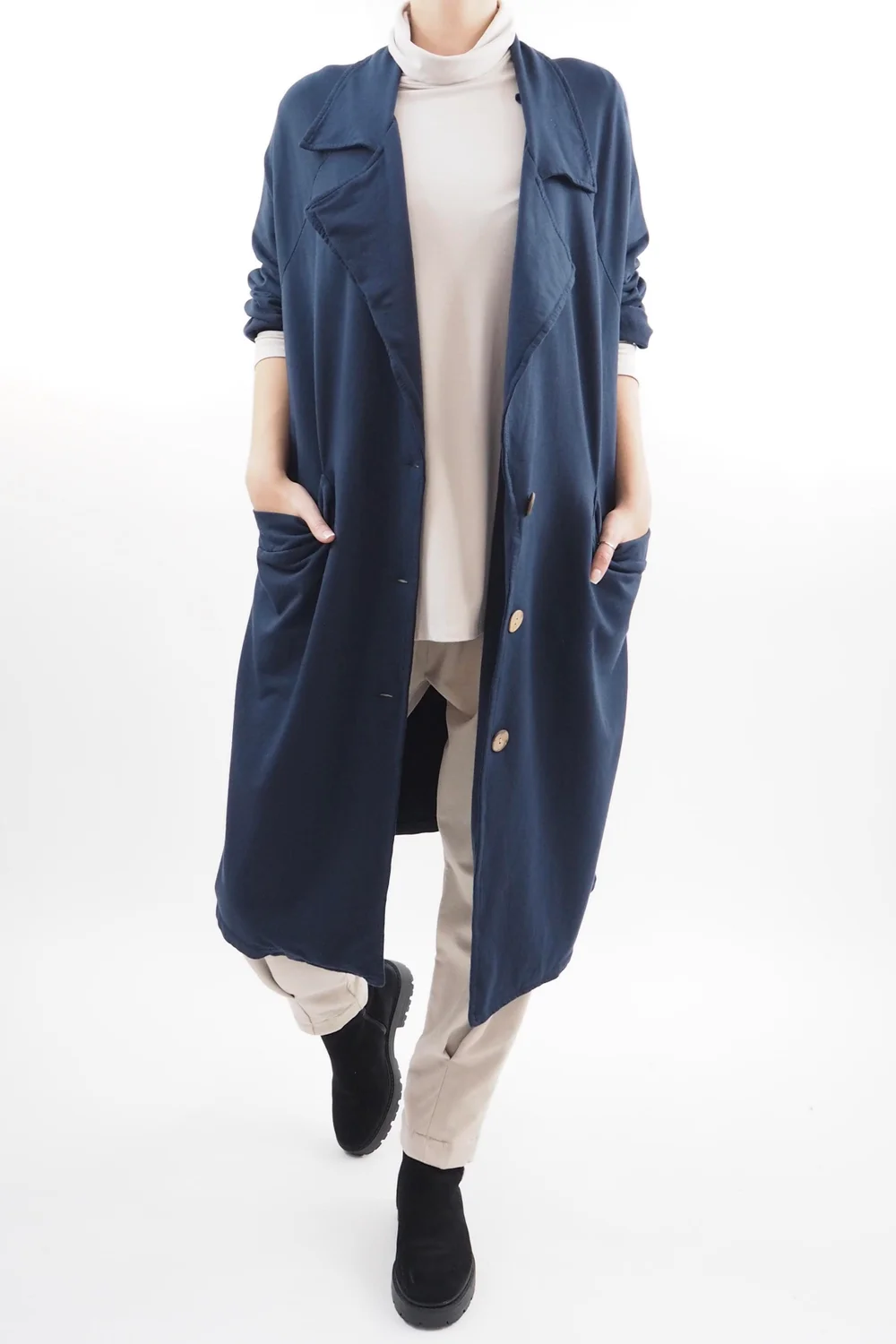 Made In Italy Apres Longline Relaxed Blazer Navy 3 Made In Italy Apres Longline Relaxed Blazer Navy