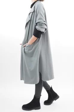 Made In Italy Apres Longline Relaxed Blazer Steel -Fashion Women's Store made in italy apres longline relaxed blazer steel 3.jpg