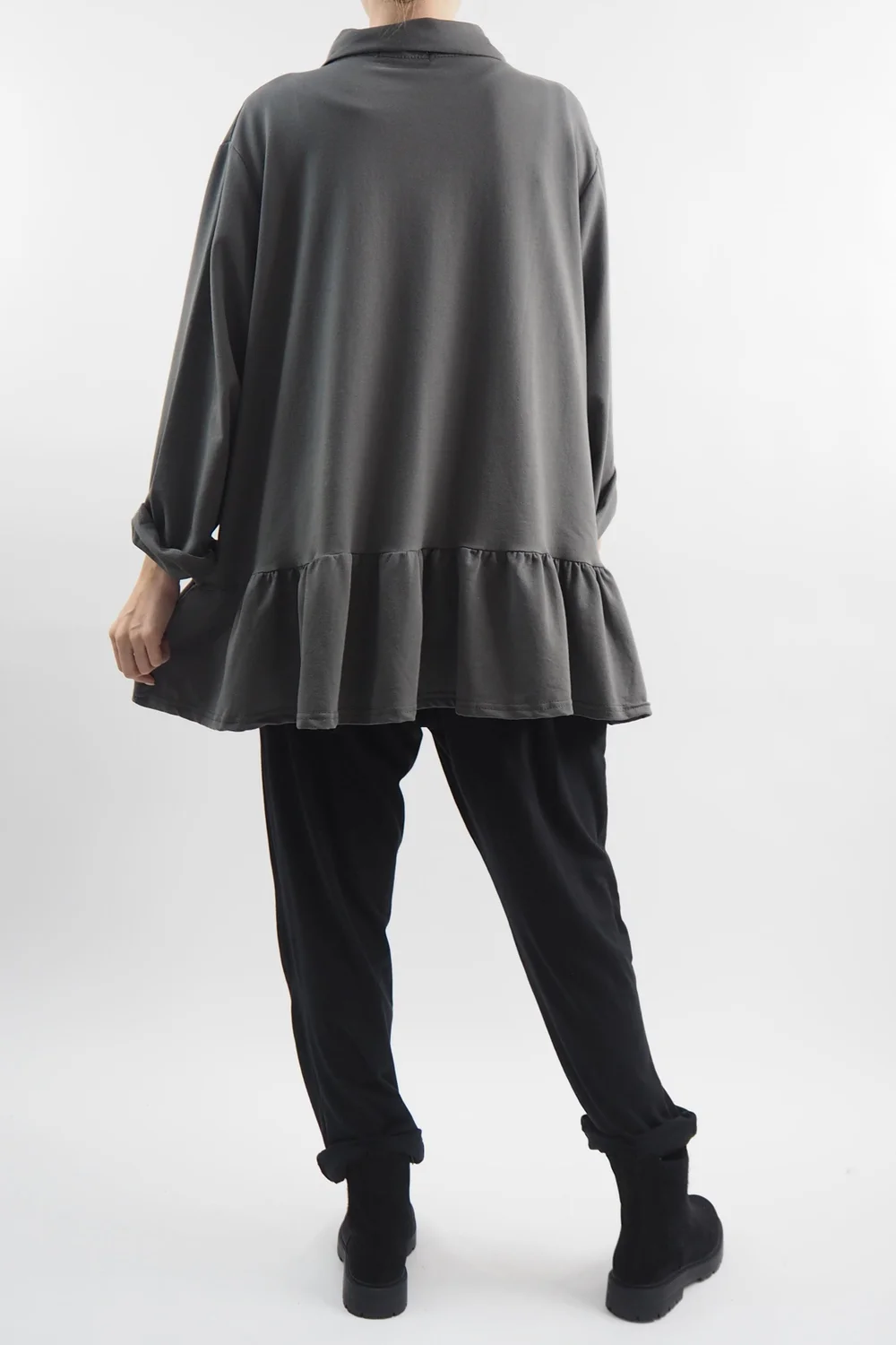 Made In Italy Apres Ruffle Jacket Khaki 6 Made In Italy Apres Ruffle Jacket Khaki - Image 4