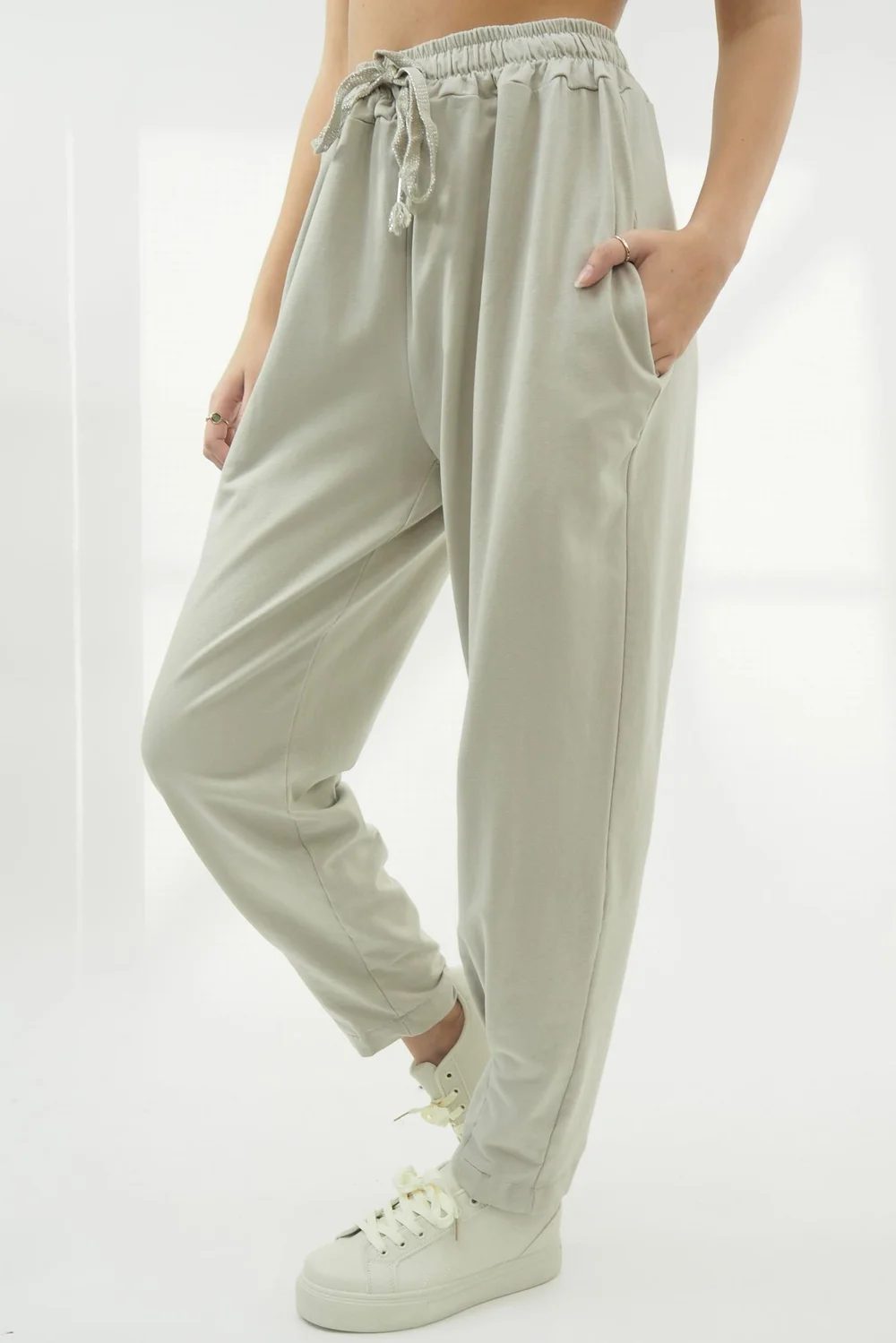 Made In Italy Apres Skinny Dart Jogger Stone 5 Made In Italy Apres Skinny Dart Jogger Stone - Image 3