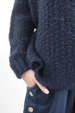 Made In Italy Arlo Basket Knit Top Ink -Fashion Women's Store made in italy arlo basket knit top ink06.jpg