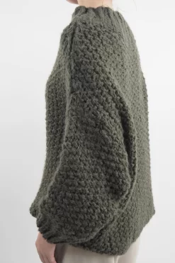 Made In Italy Arlo Basket Knit Top Khaki -Fashion Women's Store made in italy arlo basket knit top khaki03.jpg