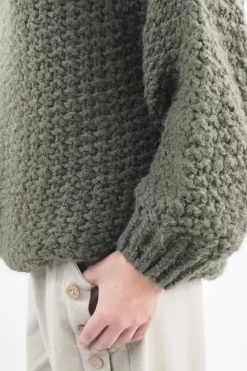 Made In Italy Arlo Basket Knit Top Khaki -Fashion Women's Store made in italy arlo basket knit top khaki04.jpg