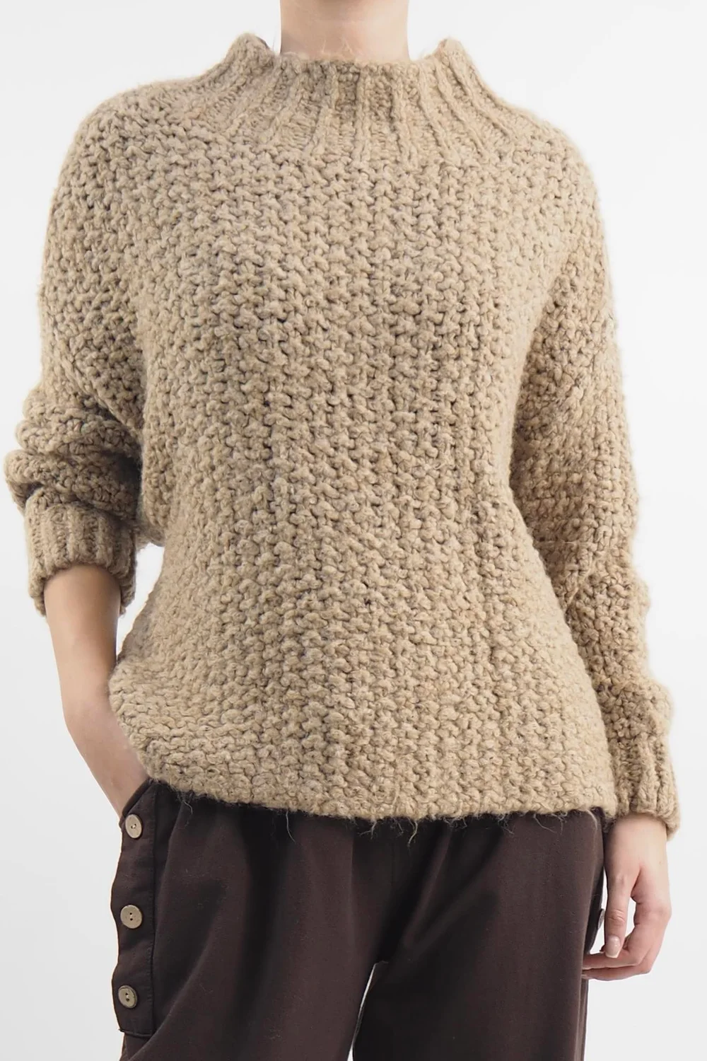 Made In Italy Arlo Basket Knit Top Toast 3 Made In Italy Arlo Basket Knit Top Toast