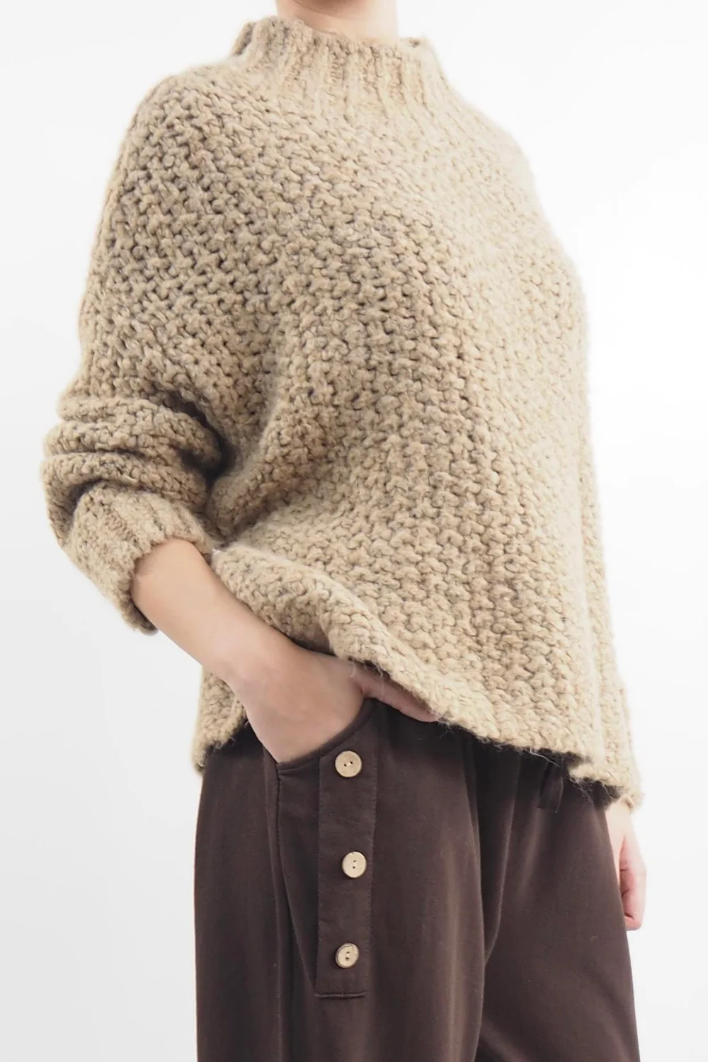 Made In Italy Arlo Basket Knit Top Toast 4 Made In Italy Arlo Basket Knit Top Toast - Image 2