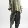 Made In Italy Arlo Oversized Blanket Stitch Knit Top Soft Khaki -Fashion Women's Store made in italy arlo oversized contrast knit soft khaki 1.jpg