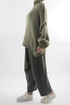 Made In Italy Arlo Oversized Blanket Stitch Knit Top Soft Khaki 8 Made In Italy Arlo Oversized Blanket Stitch Knit Top Soft Khaki -Fashion Women's Store made in italy arlo oversized contrast knit soft khaki 3.jpg