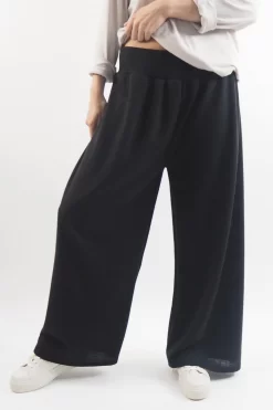 Made In Italy Belgravia Pull On Stretch Wide Leg Trouser Black