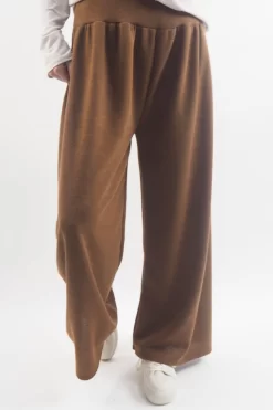 Made In Italy Belgravia Pull On Stretch Wide Leg Trouser Chestnut