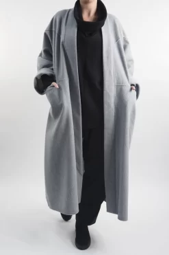 Made In Italy Belgravia Relaxed Coat Grey Marl