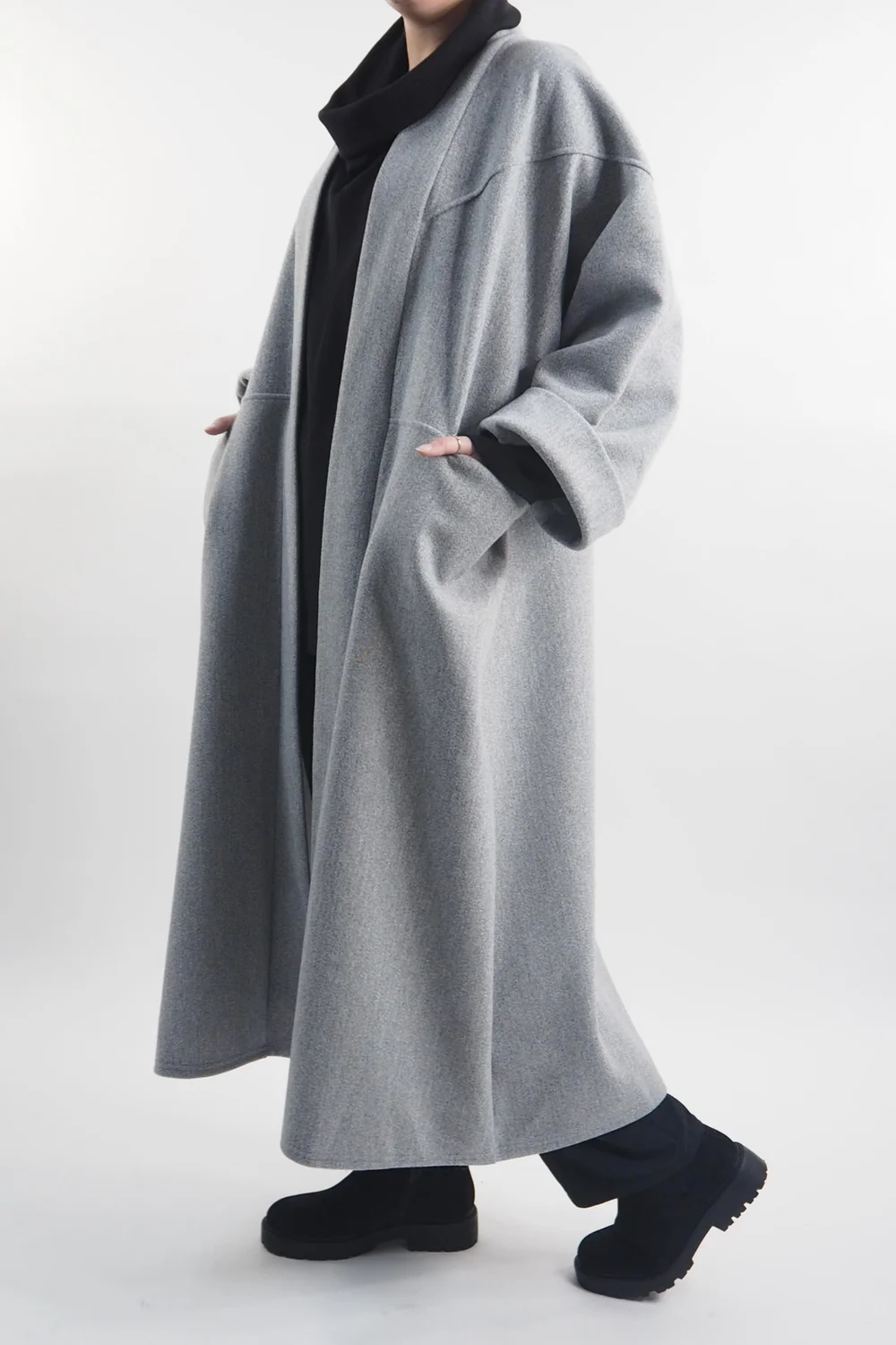 Made In Italy Belgravia Relaxed Coat Grey Marl 4 Made In Italy Belgravia Relaxed Coat Grey Marl - Image 2