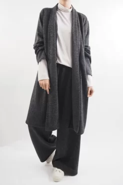 Made In Italy Belgravia Stretch Duster Jacket Charcoal Marl