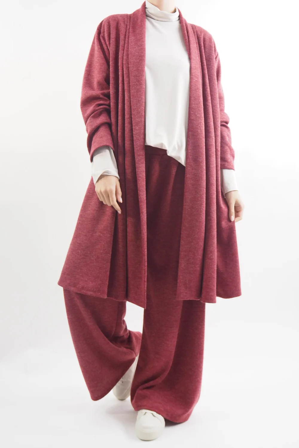 Made In Italy Belgravia Stretch Duster Jacket Cranberry Marl 7 Made In Italy Belgravia Stretch Duster Jacket Cranberry Marl - Image 5