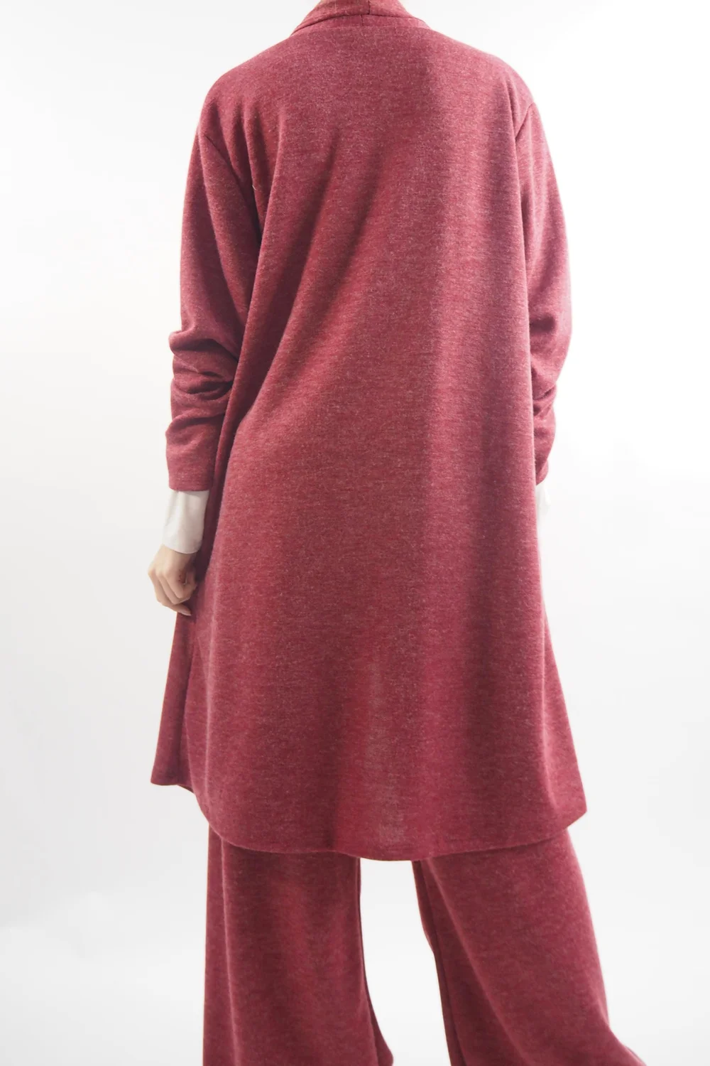 Made In Italy Belgravia Stretch Duster Jacket Cranberry Marl 5 Made In Italy Belgravia Stretch Duster Jacket Cranberry Marl - Image 3