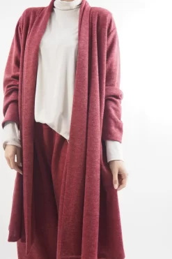 Made In Italy Belgravia Stretch Duster Jacket Cranberry Marl