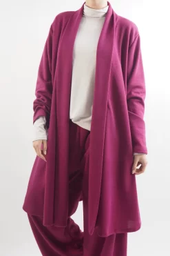 Made In Italy Belgravia Stretch Duster Jacket Magenta
