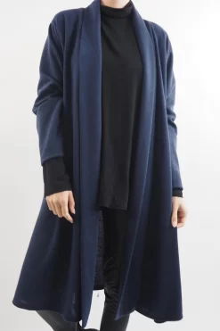 Made In Italy Belgravia Stretch Duster Jacket Navy -Fashion Women's Store made in italy belgravia stretch duster jacket navy 1.jpg