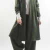 Made In Italy Belgravia Stretch Duster Jacket Olive / -Fashion Women's Store made in italy belgravia stretch duster jacket olive 001.jpg