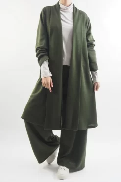 Made In Italy Belgravia Stretch Duster Jacket Olive /
