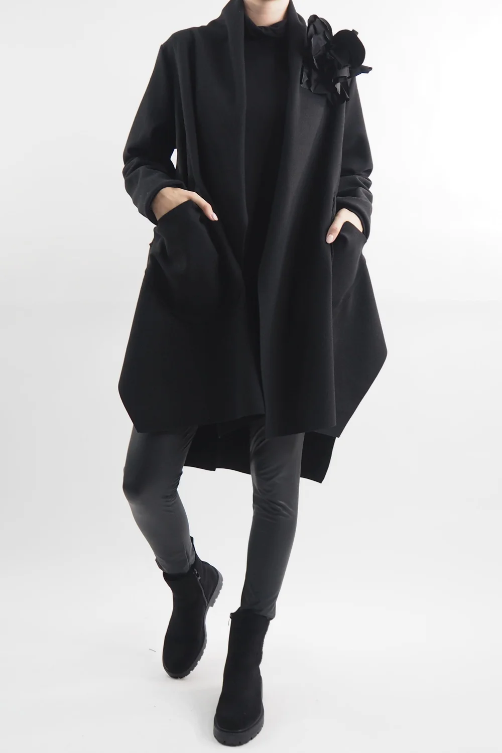 Made In Italy Belgravia Waterfall Swing Jacket Black 3 Made In Italy Belgravia Waterfall Swing Jacket Black