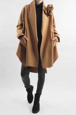 Made In Italy Belgravia Waterfall Swing Jacket Camel