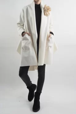 Made In Italy Belgravia Waterfall Swing Jacket Ecru