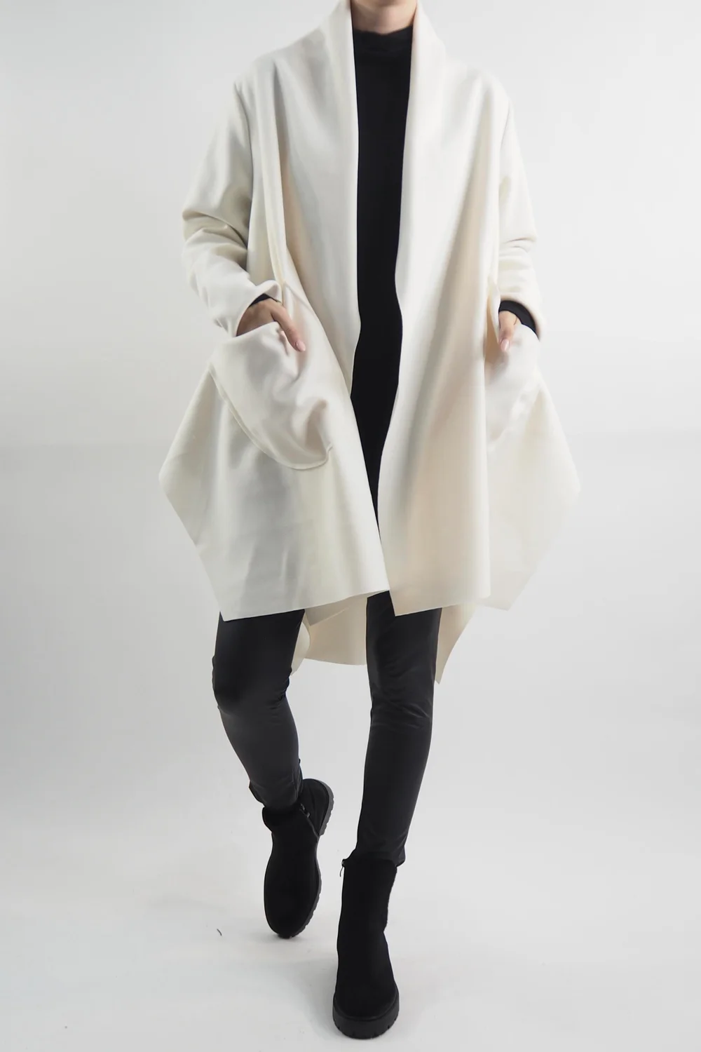 Made In Italy Belgravia Waterfall Swing Jacket Ecru 6 Made In Italy Belgravia Waterfall Swing Jacket Ecru - Image 4